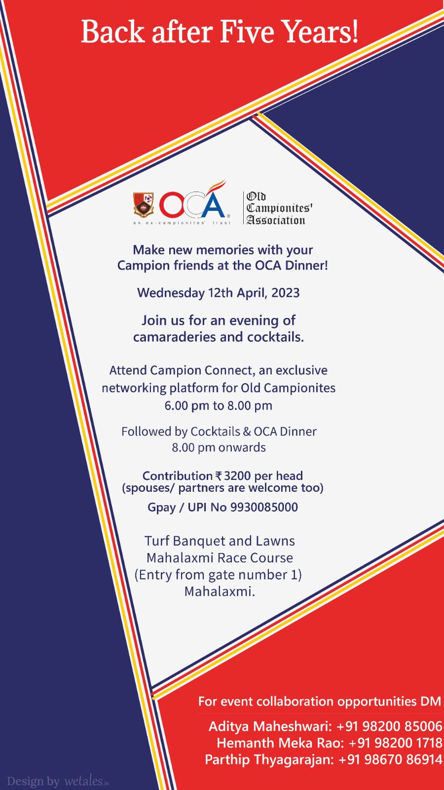 OCA Gala Dinner with Networking event